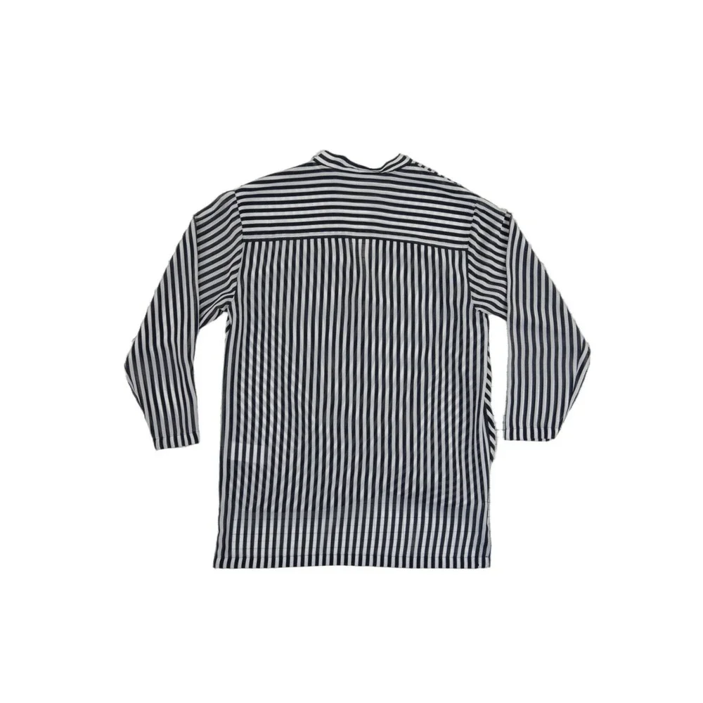 Michael Kors Wrap Blouse Women's Size Small Navy‎ White Striped V Neck
